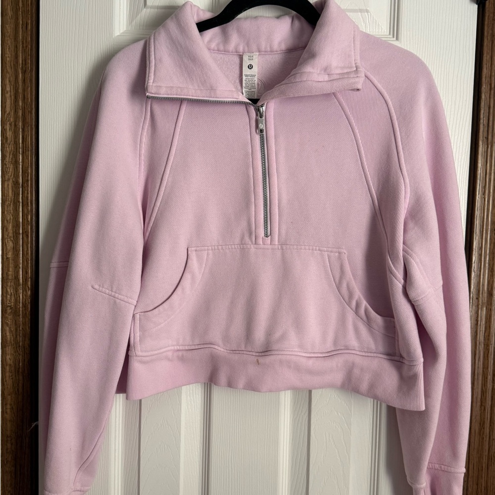 Pink Quarter-Zip Women's Top